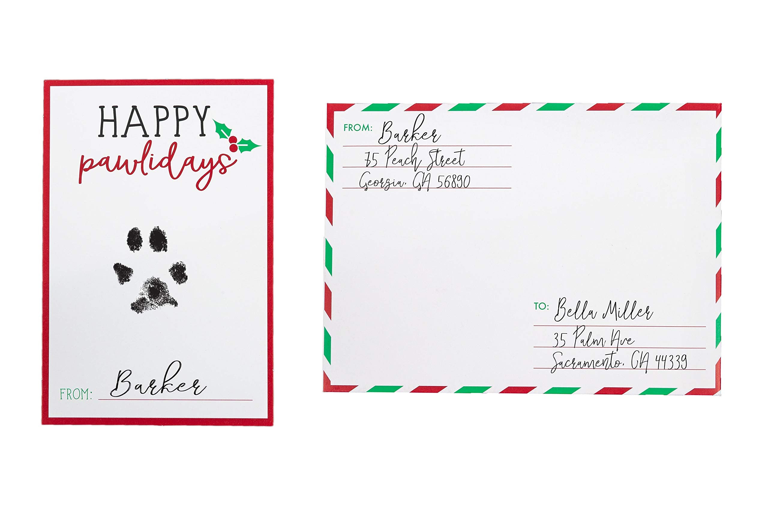 Pearhead Letters From Your Pet Gift Set, Includes Pet Clean-Touch Ink Pad, Holiday Cards And Envelopes, Pet Owner